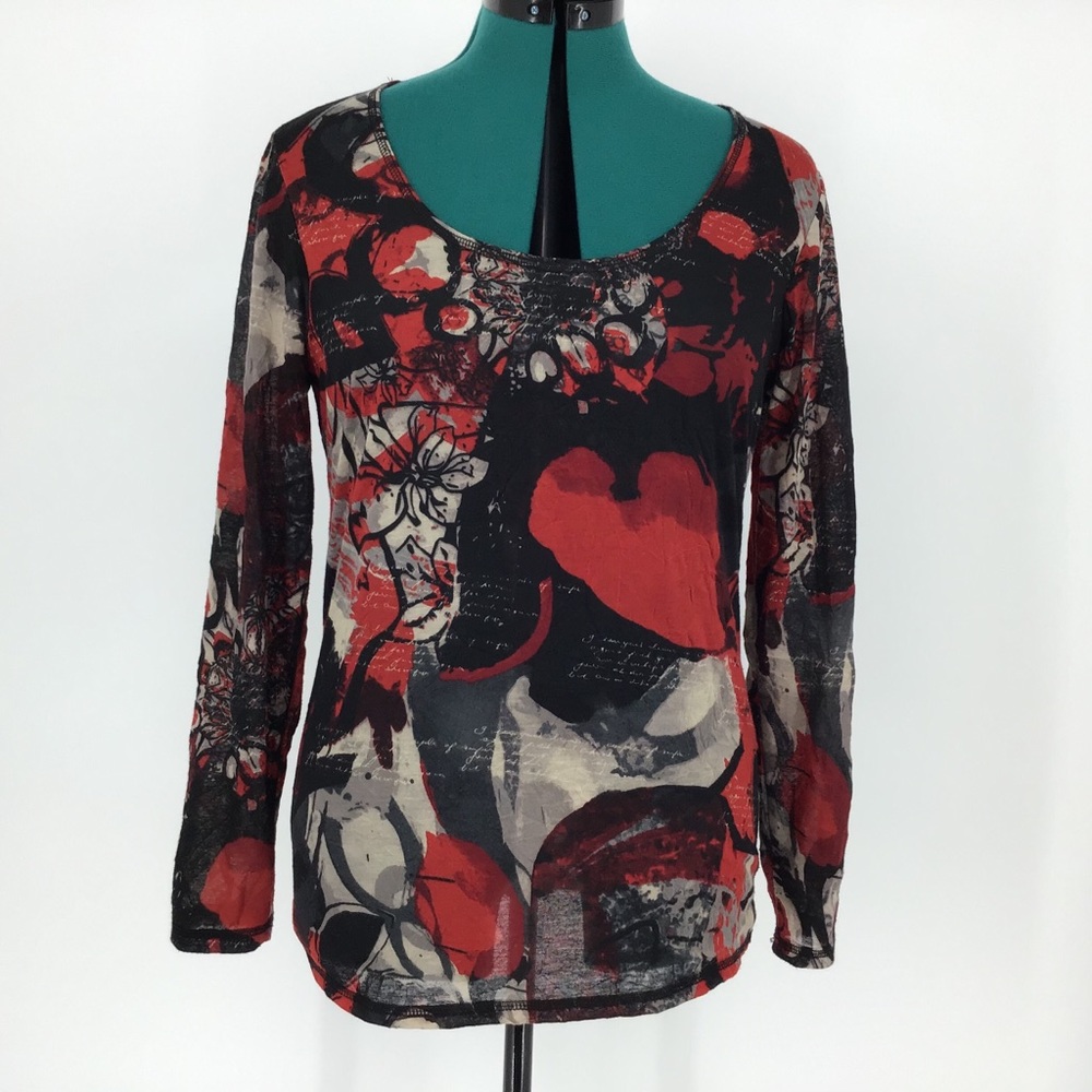 Zoe Semi-Transparent Long Sleeve Blouse, Medium
